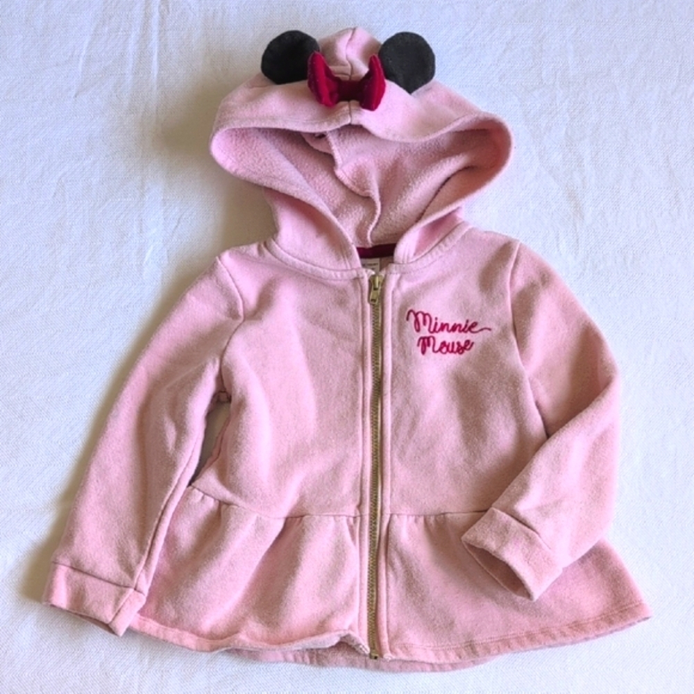 joe fresh x disney minnie mouse ears zip-up hoodie sweatshirt 18-24 months baby